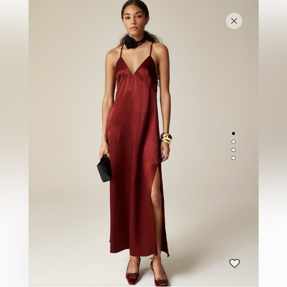 J.Crew Cross-back dress in textured satin